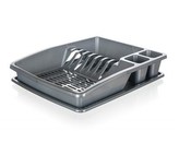 BANQUET Odkapávač na nádobí plastový myKITCH.38 x 31 x 7,5 cm, stříbrný