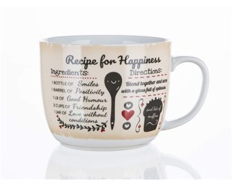 BANQUET Hrnek keramický polévkový RECIPE FOR HAPPINESS 730 ml