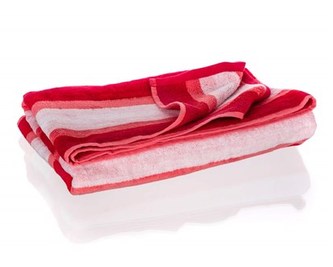 BANQUET Osuška bavlněná velurová BEACH 80 x 160 cm, červené pruhy