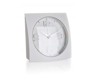 HOME DECOR Budík 15 x 15 x 5,7 cm, bílý