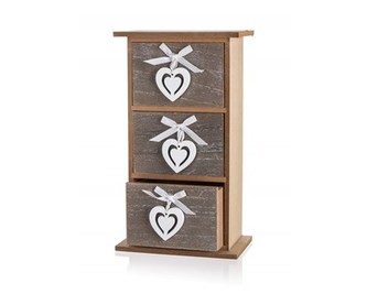 HOME DECOR Polička SCULPTURE HEART HEART, 3 šuplíky