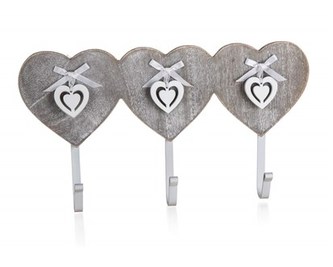 HOME DECOR Věšáček se 3 háčky SCULPTURE HEART HEART