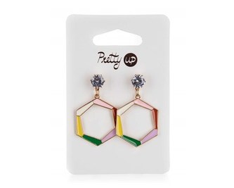 Náušnice PRETTY UP 4 x 2,5 cm, 1 pár, hexagony V1