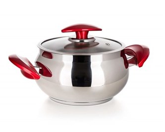 BANQUET Kastrol nerezový VISTA Red 18 x 11 cm, 2,6 l, s poklicí
