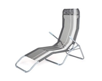 HAPPY GREEN Lehátko plážové, antracit pruh