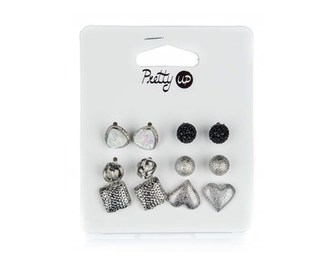 Náušnice PRETTY UP 1 cm, 6 párů, V4