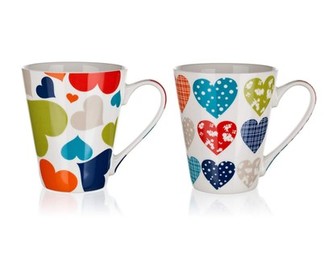 BANQUET Hrnek keramický HEARTS 300 ml