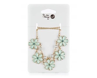 Náhrdelník PRETTY UP 46 cm, světle zelené květy