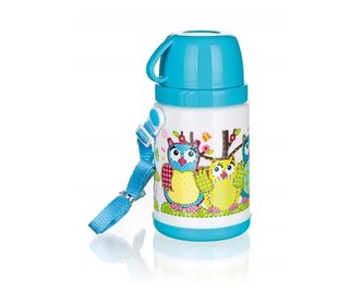 BANQUET Termoláhev s hrnkem OWLS Blue 320 ml