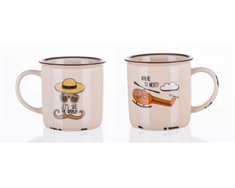 BANQUET Hrnek keramický TRAVEL 310 ml, Helicopter