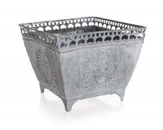 HOME DECOR Květináč plechový čtvercový RUSTICAL 15 x 15 x 10 cm