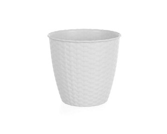 Květník RATTAN 19 cm, bílý