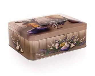 BANQUET Plechovka LAVENDER 20 x 15,5 x 8 cm, box na čaj