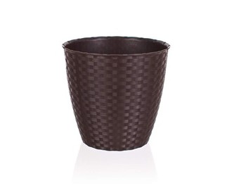 Květník RATTAN 24 cm, hnědý