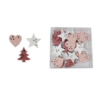 Dřevěné dekorace 24 ks D1765