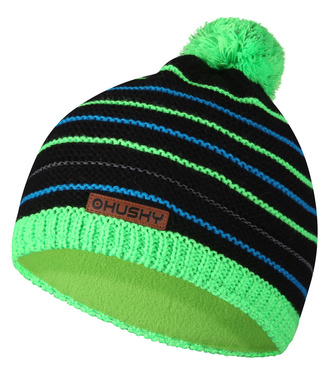 Dětská čepice Cap 34 černá/neon zelená - XS