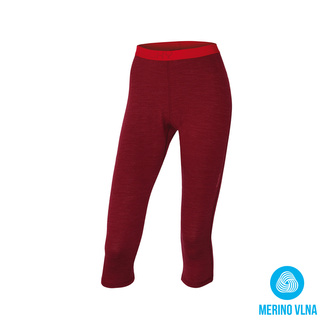 Merino termoprádlo Dámské 3/4 kalhoty tm. cihlová - XL