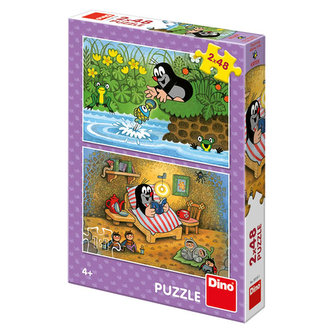 Krtek a perla: puzzle 2x48 dílků