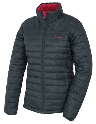 Dámská plněná oboustranná bunda Nodiq L černozelená/tm. purpurová - S