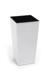 Plastový květináč Finezia vroubek 250x250 mm, bílý