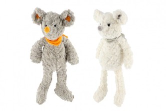 Myš/Myška sedící plyš 25cm 2 barvy v sáčku 0+