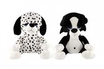 Pes/Pejsek sedící plyš 45cm 2 barvy v sáčku 0+