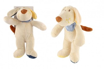 Pes/Pejsek sedící plyš 25cm na kartě v sáčku 0+