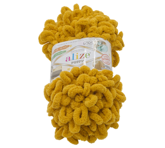 Příze PUFFY - hořčicová - 100g / 9 m