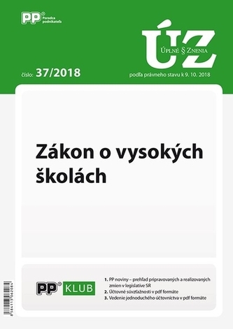 UZZ 37/2018 Zákon o vysokých školách