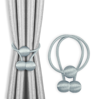 Dekorační ozdobná spona na závěsy s magnetem MONZA šedá Mybesthome 2 kusy v balení