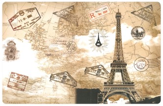 Prostírání PARIS FRANCE 29x43 cm motiv Eifelovka Mybesthome