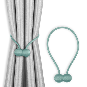 Dekorační ozdobná spona na závěsy s magnetem TOLEDO modrozelená Mybesthome 2 kusy v balení