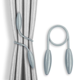 Dekorační ozdobná spona na závěsy BRAVO stříbrná Mybesthome 2 kusy v balení