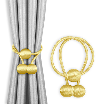 Dekorační ozdobná spona na závěsy s magnetem MONZA zlatá Mybesthome 2 kusy v balení