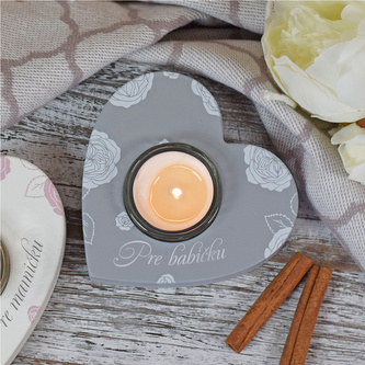 Svícen srdce pro babičku SK (včetně skla na svíčku)