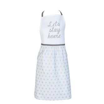 Kuchyňská zástěra - Let's Stay Home - šedá