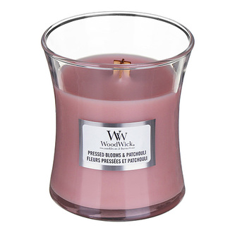 WoodWick Pressed Blooms & Patchouli svíčka váza 85g
