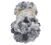 Příze PUFFY color - bílá, šedá - 100g / 9 m