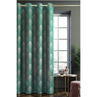 Dekorační vzorovaný závěs PYRAMID, zelená (1 kus)140x250 cm MyBestHome