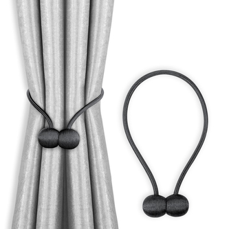 Dekorační ozdobná spona na závěsy s magnetem TOLEDO černá Mybesthome 2 kusy v balení
