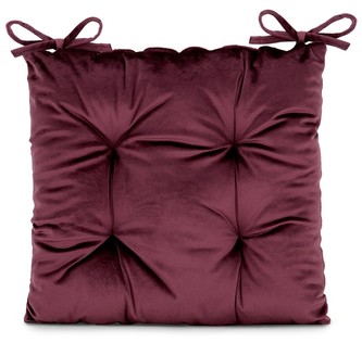 Sedák na židli LOMBOK tmavě vínová 40x40 cm (cena za 1 kus) Mybesthome