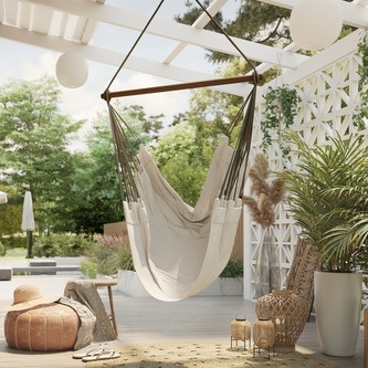 Závěsné křeslo CASCADA  béžová/hnědá 100x130 cm Mybesthome