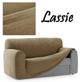 Napínací potah na trojkřeslo z mikrovlákna LASSIE III. béžová, 180-225 cm Mybesthome