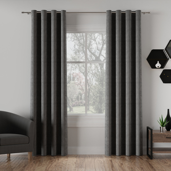 Dekorační velvet závěs s kroužky HOLLAND tmavě šedá 140x260 cm (cena za 1 kus) MyBestHome