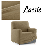 Napínací potah na křeslo z mikrovlákna LASSIE I. béžová, 75-115 cm Mybesthome