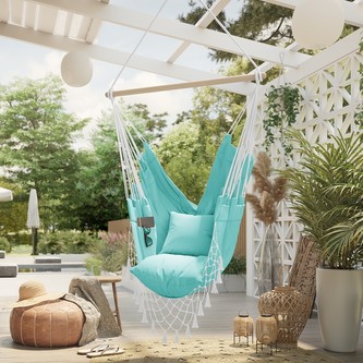 Závěsné křeslo s polštáři TYAGO mátová 100x130 cm Mybesthome