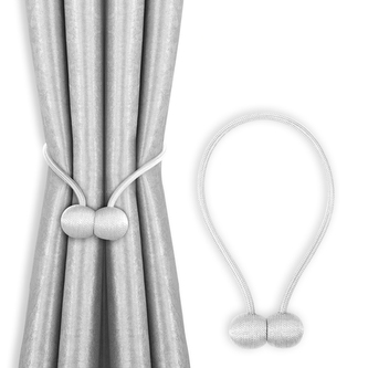 Dekorační ozdobná spona na závěsy s magnetem TOLEDO bílá Mybesthome 2 kusy v balení