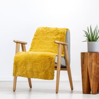 Přehoz na křeslo DARYNA mustard/hořčicová 70x160 cm Mybesthome