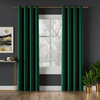 Dekorační velvet závěs s kroužky HOLLAND zelená 140x260 cm (cena za 1 kus) MyBestHome
