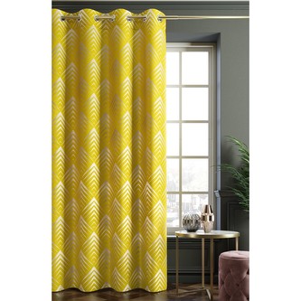 Dekorační vzorovaný závěs PYRAMID, žlutá (1 kus)140x250 cm MyBestHome